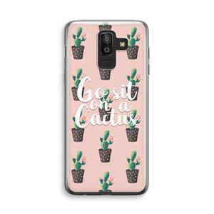 CaseCompany Cactus quote: Samsung Galaxy J8 (2018) Transparant Hoesje