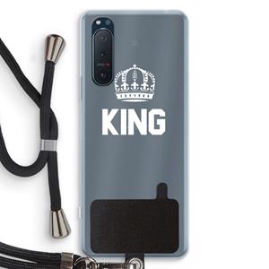 CaseCompany King zwart: Sony Xperia 5 II Transparant Hoesje met koord