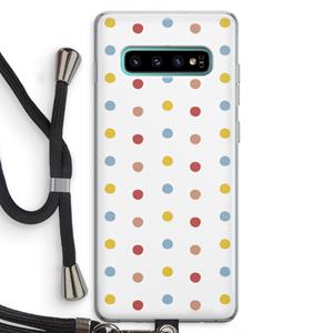CaseCompany Bollen: Samsung Galaxy S10 Plus Transparant Hoesje met koord