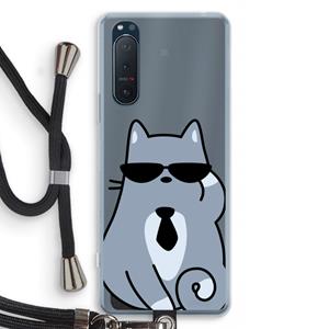 CaseCompany Cool cat: Sony Xperia 5 II Transparant Hoesje met koord