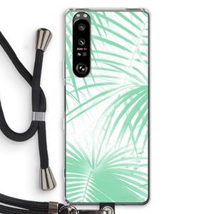 CaseCompany Palmbladeren: Sony Xperia 1 III Transparant Hoesje met koord