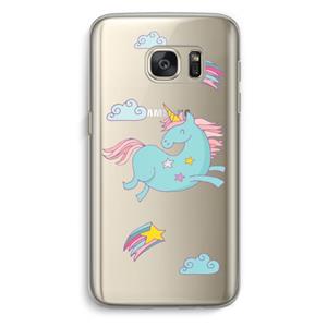 CaseCompany Vliegende eenhoorn: Samsung Galaxy S7 Transparant Hoesje