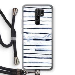 CaseCompany Ink Stripes: Xiaomi Redmi 9 Transparant Hoesje met koord