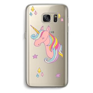 CaseCompany Roze eenhoorn: Samsung Galaxy S7 Transparant Hoesje
