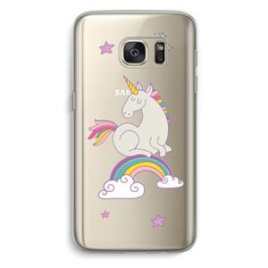 CaseCompany Regenboog eenhoorn: Samsung Galaxy S7 Transparant Hoesje