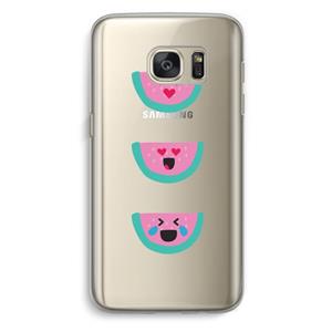 CaseCompany Smiley watermeloen: Samsung Galaxy S7 Transparant Hoesje