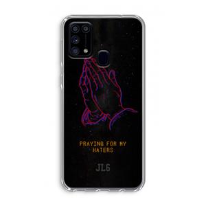 CaseCompany Praying For My Haters: Samsung Galaxy M31 Transparant Hoesje