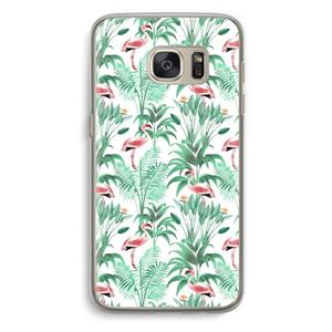 CaseCompany Flamingo bladeren: Samsung Galaxy S7 Transparant Hoesje