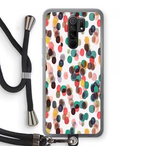 CaseCompany Tropical Dots: Xiaomi Redmi 9 Transparant Hoesje met koord