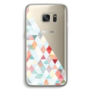 CaseCompany Gekleurde driehoekjes pastel: Samsung Galaxy S7 Transparant Hoesje