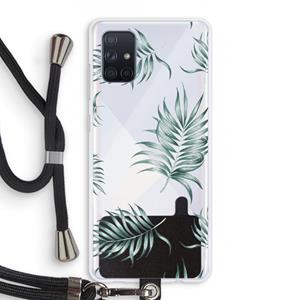 CaseCompany Simple leaves: Samsung Galaxy A71 Transparant Hoesje met koord