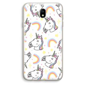 CaseCompany Rainbow Unicorn: Samsung Galaxy J7 (2017) Transparant Hoesje