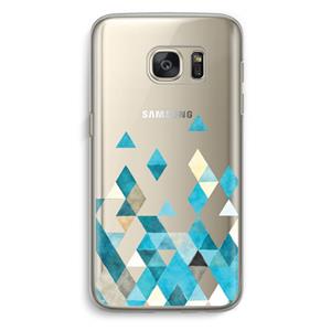 CaseCompany Gekleurde driehoekjes blauw: Samsung Galaxy S7 Transparant Hoesje