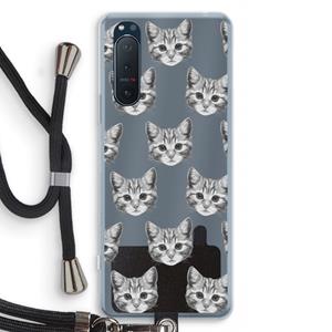 CaseCompany Kitten: Sony Xperia 5 II Transparant Hoesje met koord