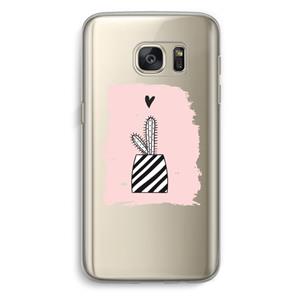 CaseCompany Zwart-wit cactus: Samsung Galaxy S7 Transparant Hoesje