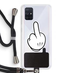 CaseCompany Middle finger black: Samsung Galaxy A71 Transparant Hoesje met koord