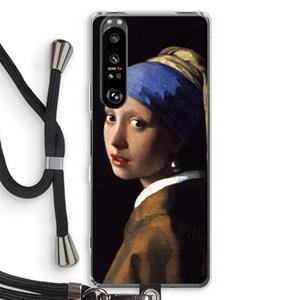 CaseCompany The Pearl Earring: Sony Xperia 1 III Transparant Hoesje met koord