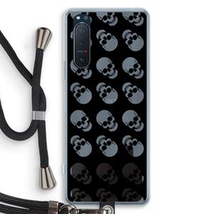 CaseCompany Musketon Skulls: Sony Xperia 5 II Transparant Hoesje met koord