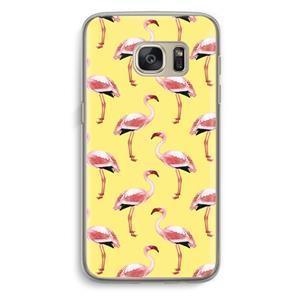 CaseCompany Flamingo's geel: Samsung Galaxy S7 Transparant Hoesje