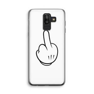 CaseCompany Middle finger white: Samsung Galaxy J8 (2018) Transparant Hoesje