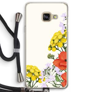 CaseCompany Wilde bloemen: Samsung Galaxy A3 (2016) Transparant Hoesje met koord