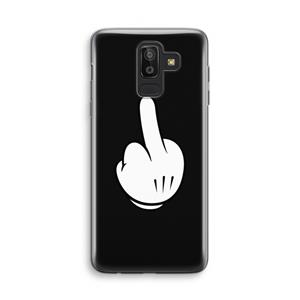 CaseCompany Middle finger black: Samsung Galaxy J8 (2018) Transparant Hoesje