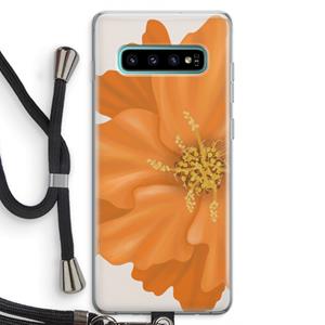 CaseCompany Orange Ellila flower: Samsung Galaxy S10 Plus Transparant Hoesje met koord