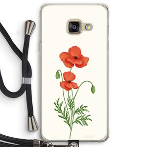 CaseCompany Red poppy: Samsung Galaxy A3 (2016) Transparant Hoesje met koord