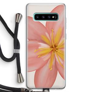 CaseCompany Pink Ellila Flower: Samsung Galaxy S10 Plus Transparant Hoesje met koord