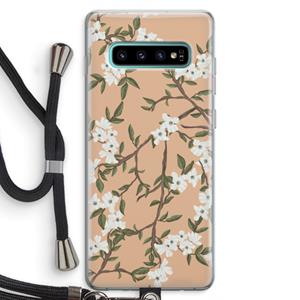 CaseCompany Blossoming spring: Samsung Galaxy S10 Plus Transparant Hoesje met koord