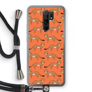 CaseCompany Cheetah: Xiaomi Redmi 9 Transparant Hoesje met koord