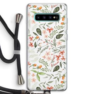 CaseCompany Sweet little flowers: Samsung Galaxy S10 Plus Transparant Hoesje met koord