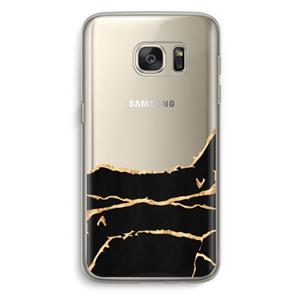 CaseCompany Gouden marmer: Samsung Galaxy S7 Transparant Hoesje