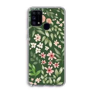 CaseCompany Botanical green sweet flower heaven: Samsung Galaxy M31 Transparant Hoesje