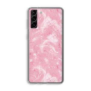 CaseCompany Abstract Painting Pink: Samsung Galaxy S21 Plus Transparant Hoesje