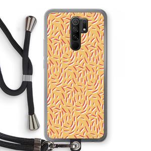 CaseCompany Camouflage: Xiaomi Redmi 9 Transparant Hoesje met koord