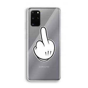 CaseCompany Middle finger white: Samsung Galaxy S20 Plus Transparant Hoesje