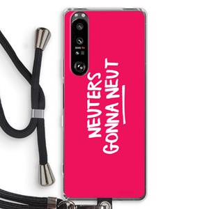 CaseCompany Neuters (roze): Sony Xperia 1 III Transparant Hoesje met koord