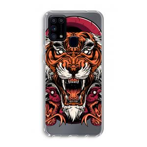 CaseCompany Tiger and Rattlesnakes: Samsung Galaxy M31 Transparant Hoesje