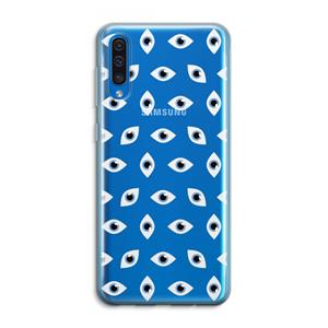 CaseCompany Eyes pattern: Samsung Galaxy A50 Transparant Hoesje