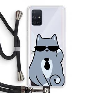 CaseCompany Cool cat: Samsung Galaxy A71 Transparant Hoesje met koord