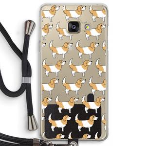 CaseCompany Doggy: Samsung Galaxy A3 (2016) Transparant Hoesje met koord