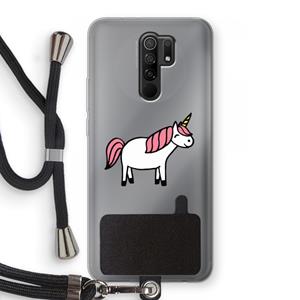 CaseCompany Eenhoorn: Xiaomi Redmi 9 Transparant Hoesje met koord