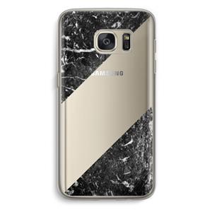 CaseCompany Zwart marmer: Samsung Galaxy S7 Transparant Hoesje