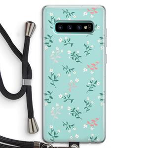 CaseCompany Small white flowers: Samsung Galaxy S10 Plus Transparant Hoesje met koord