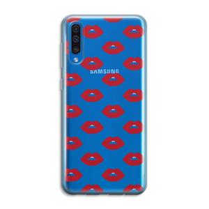 CaseCompany Lips: Samsung Galaxy A50 Transparant Hoesje