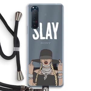 CaseCompany Slay All Day: Sony Xperia 5 II Transparant Hoesje met koord