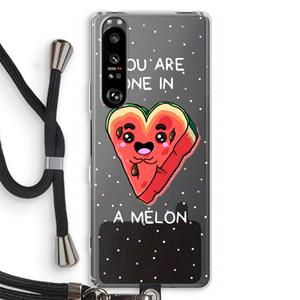 CaseCompany One In A Melon: Sony Xperia 1 III Transparant Hoesje met koord