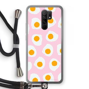 CaseCompany Dancing eggs: Xiaomi Redmi 9 Transparant Hoesje met koord