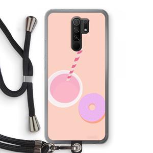 CaseCompany Donut: Xiaomi Redmi 9 Transparant Hoesje met koord